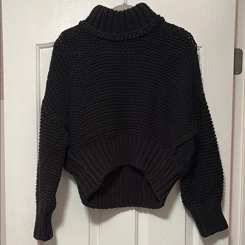 Free People Black Knit Turtleneck Sweater